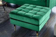 Design Hocker COZY VELVET 80cm smaragdgrün Samt goldene Füße