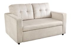 Sofa mit Schlaffunktion SMART 140cm champagner beige hochwertiger Vogue Seiden Samtstoff