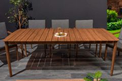 Wetterfester Gartentisch KOPENHAGEN 220cm braun Akazie honey finish Massivholz Outdoor