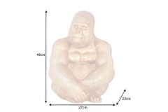 Dekorative Gorillafigur KONG 40cm gold handmade Metall Skulptur
