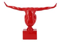 Deko-Figur HIGH DIVER 50cm rot handmade Athleten-Skulptur