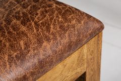 Massivholz Stuhl MAKASSAR braun Sheesham stone finish Esszimmerstuhl gepolstert