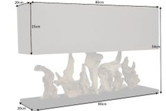 Einzigartige Treibholz Tischlampe PURE UNIQUE 80cm beige mit Leinenschirm