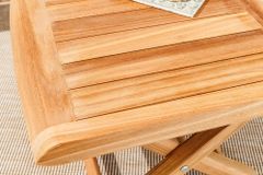 Massiver Beistelltisch EMPIRE TEAK 45cm natur Teakholz wetterfest