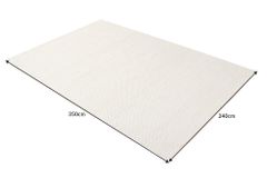 Design Teppich WOOL XXL 350x240cm hellbeige aus Wolle