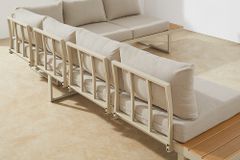 Wetterfestes Gartenmöbel Set IBIZA GRAND 280cm greige Aluminium inkl. Sitzpolster