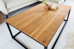 Industrial Couchtisch ARCHITECTURE 100cm Wildeiche geölt schwarzes Metallgestell Massivholz