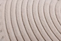 Runder 3D strukturierter Kurzflor Teppich ART DECO 80cm beige creme Hoch-Tief-Effekt