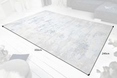 Design Teppich ABSTRAKT XXL 350x240m grau blau Baumwolle