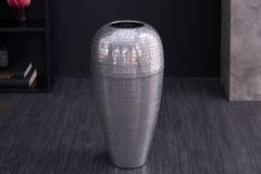 Elegante Vase ORIENTAL 50cm silber im Wild Hammerschlag Design