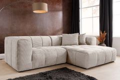 Modernes Sofa ZERO GRAVITY 240cm beige Cord 3-Sitzer Couch