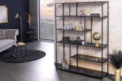 Modernes Bücherregal SLIM LINE 185x135cm graphit Metallgestell