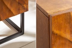 Massives Highboard SCORPION 120cm braun Mangoholz aufwendige 3D Schnitzereien