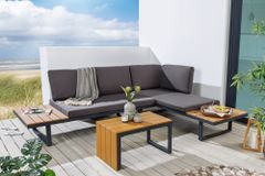 Wetterfestes Gartenmöbel Set IBIZA MODULAR LOUNGE 250cm anthrazit Aluminium inkl. Sitzpolster