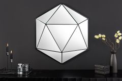 Design Spiegel DIAMOND 65cm schwarz Metall handmade