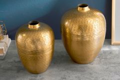 Elegantes Vasen 2er Set ORIENTAL 32cm gold im Rice Hammerschlag Design