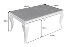 Design Couchtisch MODERN BAROCK 100cm schwarz anthrazit chrom Keramik Marmor