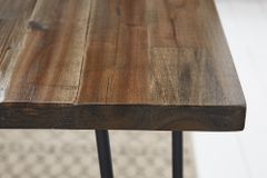 Massivholz Esstisch SCORPION 70cm vintage braun Akazie schwarze Metallbeine Hairpin Legs