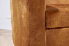 Design Lounge Sessel HEMINGWAY senfgelb Samt Armlehnen Cocktailsessel