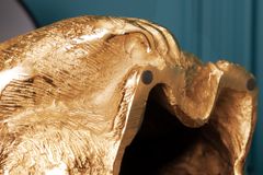 Design Tischlampe KONG 60cm gold Metall Affenlampe schwarzer Lampenschirm