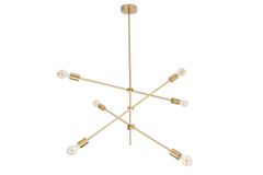 Elegante Hängelampe VARIATION 128cm gold mit sechs schwenkbaren Leuchten