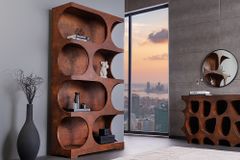 Abstraktes Regal ART AMBIENTE 180cm kupfer Beton Edelrost-Look Standregal