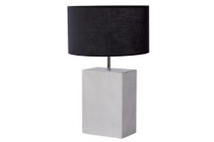 Design Tischlampe NOBLE 55cm weiß Marmorfuß Stoffschirm