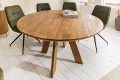 Runder Esstisch ART WOOD 140cm braun massiv Mangoholz