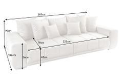 Big Sofa ELEGANCIA 285cm champagner beige Vogue Velours Samt inkl. Kissen Federkern