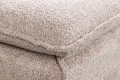 Großer Hocker HEAVEN 100cm champagner beige Bouclé Polsterhocker Federkern