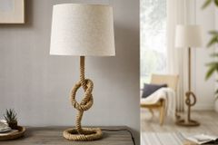 Maritime Stehlampe SEVEN SEAS 80cm Seil-Tischleuchte Leinenschirm