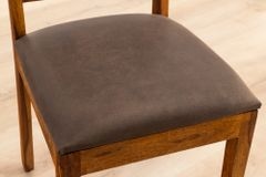 Massivholz Stuhl PURE braun stone finish antik braun Sheesham mit Microfaserstoffbezug