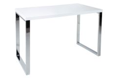 Moderner Schreibtisch WHITE DESK 120cm weiß Hochglanz Bürotisch