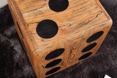 Massiver Würfelhocker CUBE 40cm natur Mindiholz Beistelltisch stapelbar