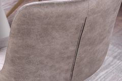 Design Stuhl DIVANI taupe Samt beiges Metallgestell