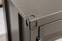 Container-Schrank GLOBETROTTER 80cm anthrazit Metall Couchtisch mit Flügeltüren Kommode