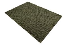 3D Hochflor Teppich DUNE 230x160cm dunkelgrün Hoch-Tief-Effekt