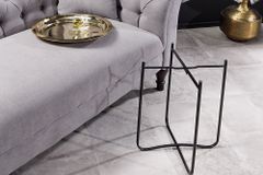 Runder Beistelltisch CASABLANCA 50cm messing gold schwarz Tablett abnehmbar klappbar