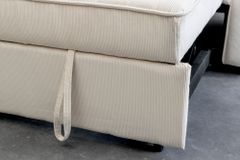 Ausziehbares Schlafsofa SMART 180cm beige Cord 2-Sitzer Couch mit Nosagfederung