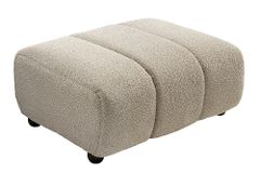Moderner Hocker ADLON 100cm champagner greige Bouclé Federkern Fußhocker Sitzhocker