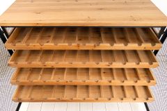 Design Weinboard  BODEGA 130cm natur schwarz Tannenholz Metall Flaschenregal
