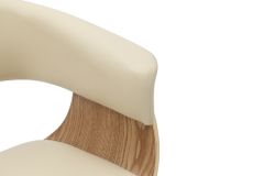 Design Stuhl ORGANIC natur Eiche creme beige Kunstleder mit Armlehnen