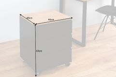 Moderner Rollcontainer BIG DEAL 46cm edelmatt schwarz Eiche