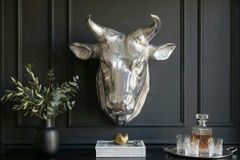 Extravagante Stierkopf Wanddekoration TORERO 65cm silber Deko Schädel