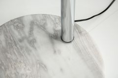Ausziehbare Bogenlampe LOUNGE DEAL 170-200cm weiß Leinenschirm Stehlampe