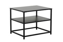Moderner Beistelltisch DURA STEEL 50cm schwarz Metall mit Ablagefach