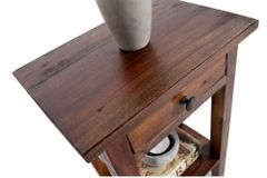 Massiver Beistelltisch HEMINGWAY 55cm coffee Mahagoniholz Shabby Chic Telefontisch