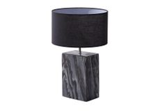 Design Tischlampe NOBLE 55cm schwarz Marmorfuß Stoffschirm