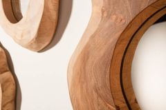 Handgearbeiteter Spiegel REFLECT 31cm natur Teakholz Wandspiegel