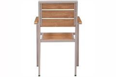 Moderner Gartenstuhl DESIGNO 90cm natur greige Aluminium stapelbar wetterfest